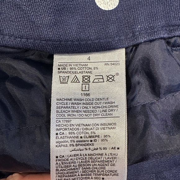 Old Navy Pixie Ankle Pants Women’s Sz 4 | Navy Blue White Polka Dot - Picture 7 of 7